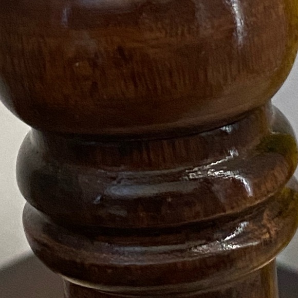 Vintage Wooden Pepper Mill Grinder Shaker Dark Brown High Gloss Hand Carved 7” - Picture 5 of 7